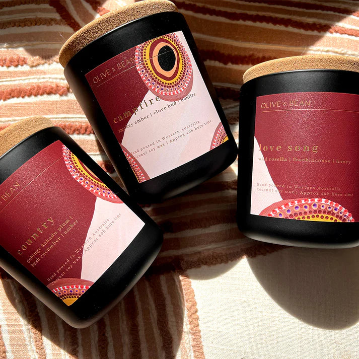 Olive &amp; Bean Indigenous Country Candle - Campfire