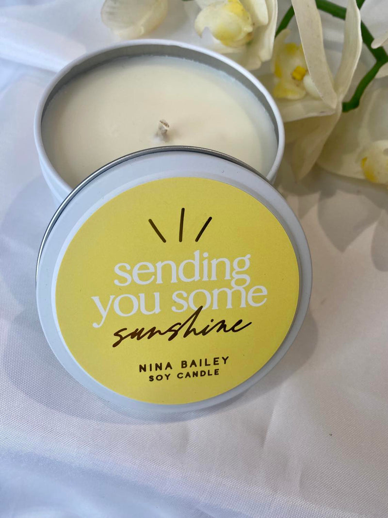 "Sending you some sunshine: Soy candle