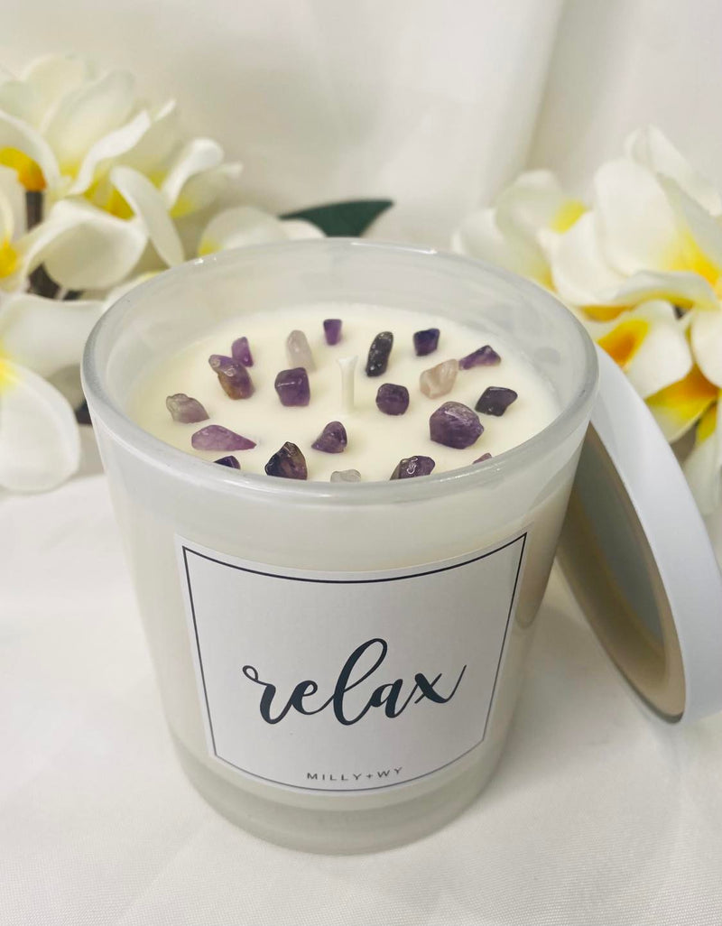"Relax" Mindful Crystal soy candle
